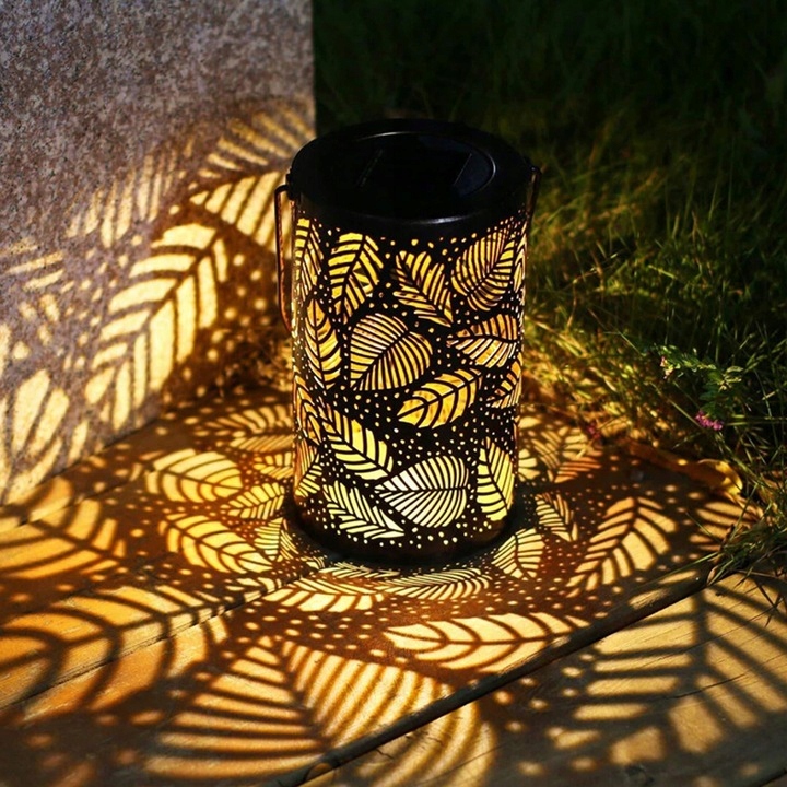 Lampáš na solárny panel béžový C